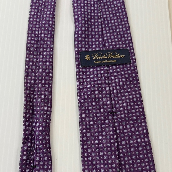 Brooks Brothers ties, 3 of them. Navy Blue and gold, teal and green, purple. - Picture 8 of 8
